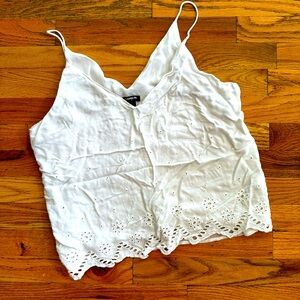 Express crop white tank top